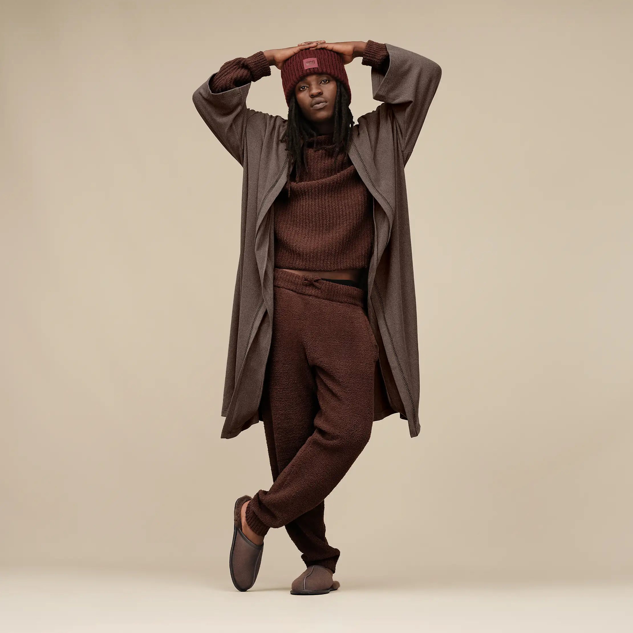 Ugg Theron Robe Oyster Brown