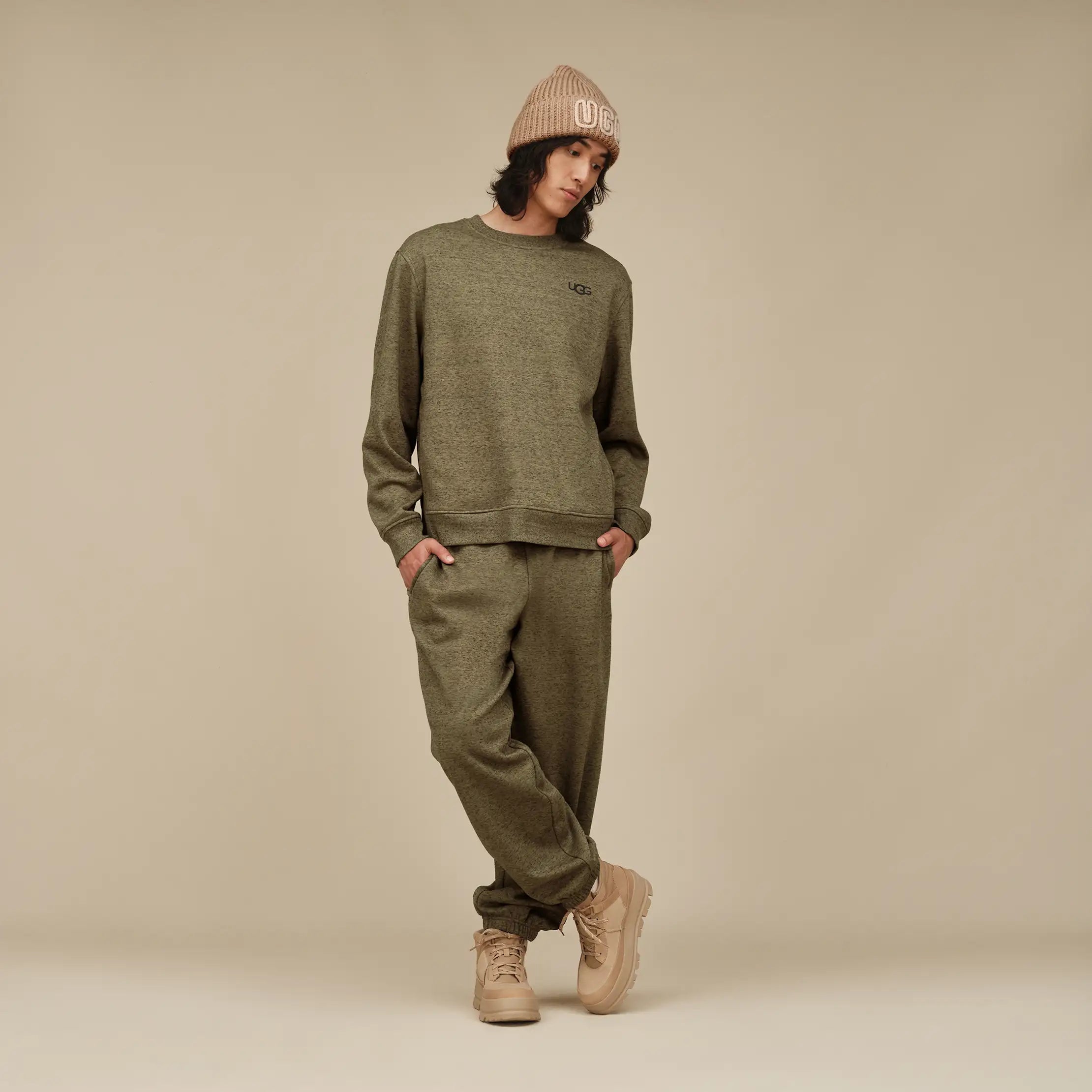 Ugg Nyles Crewneck Burnt Olive Heather