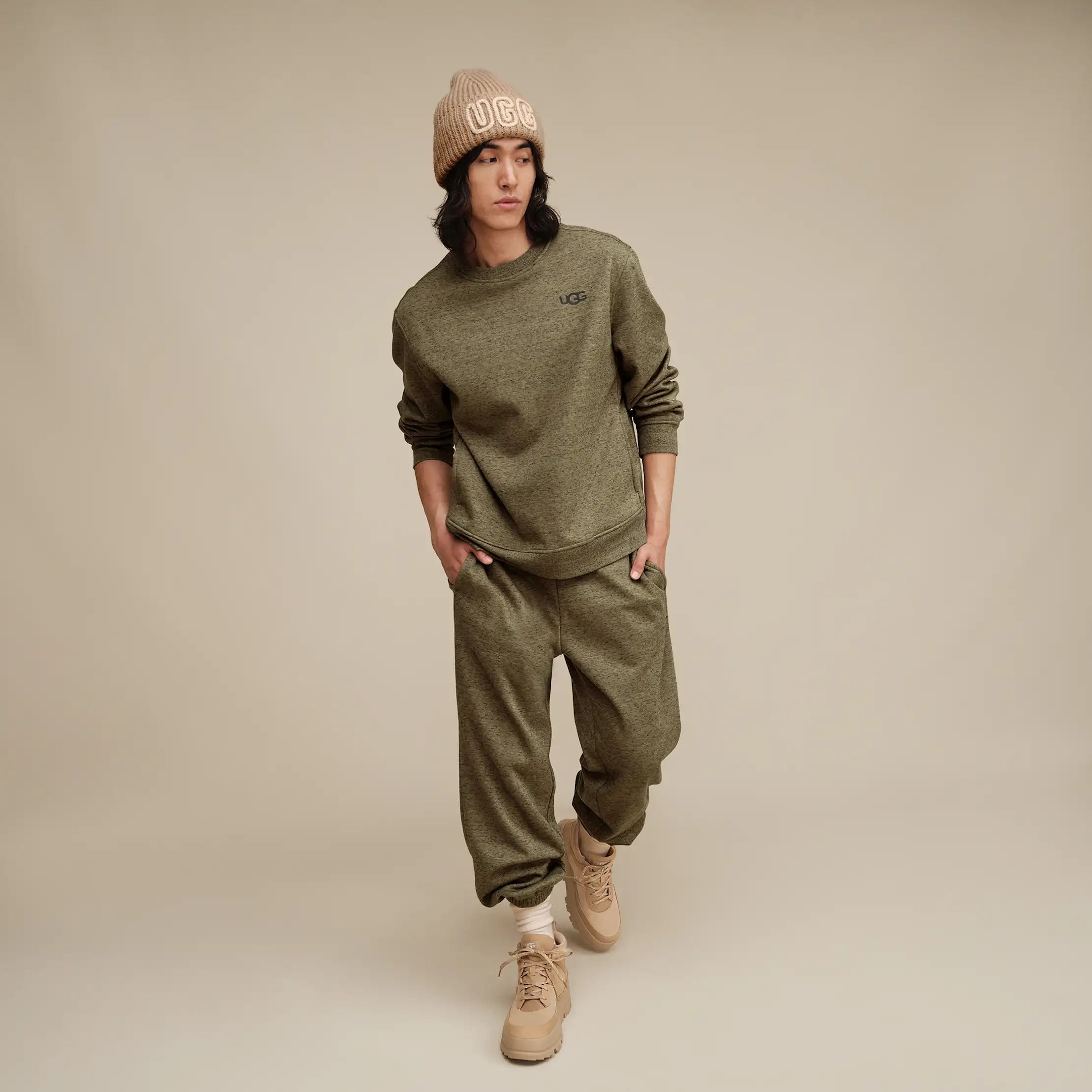 Ugg Nyles Crewneck Burnt Olive Heather