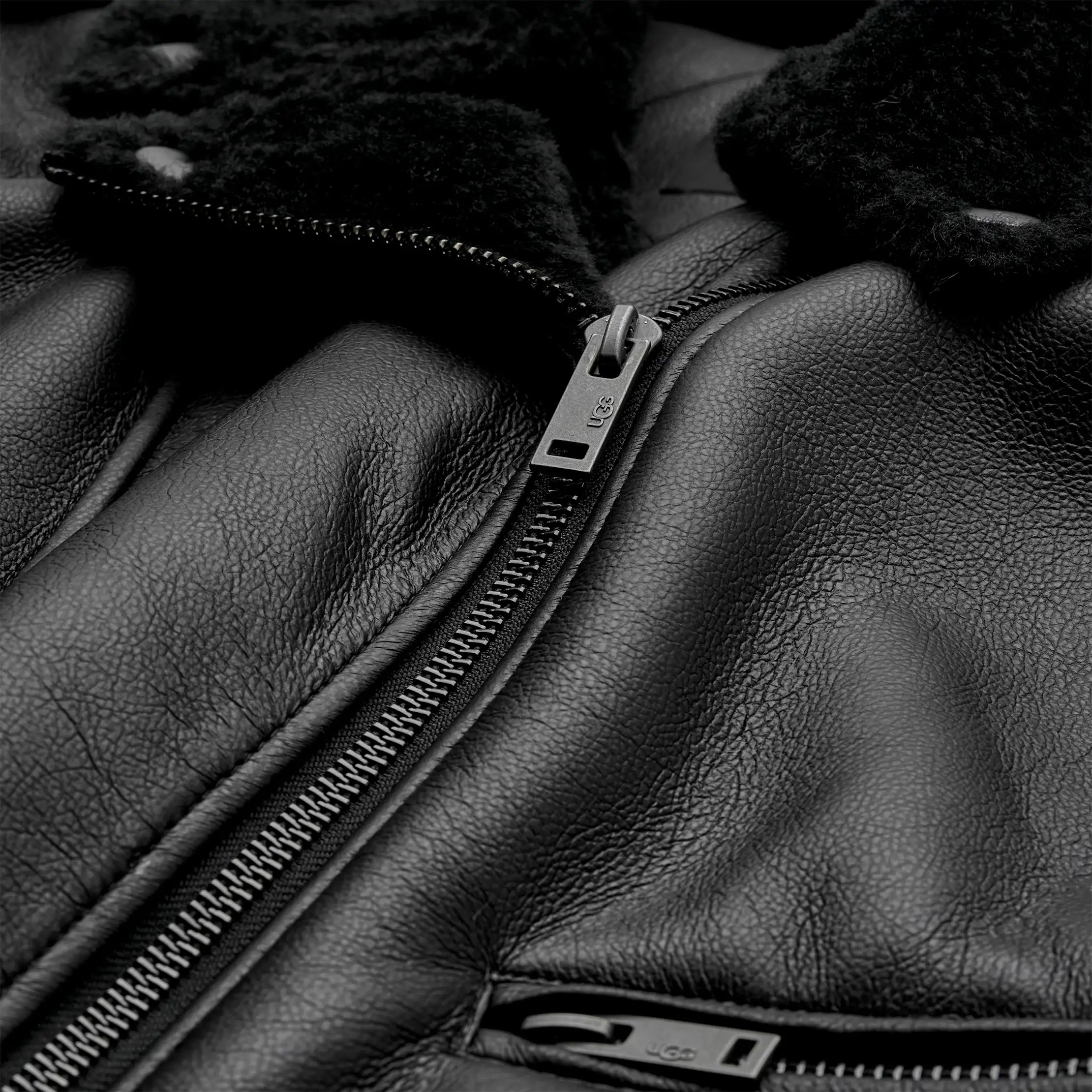 Ugg Finnian Luxefluff Moto Jacket Black