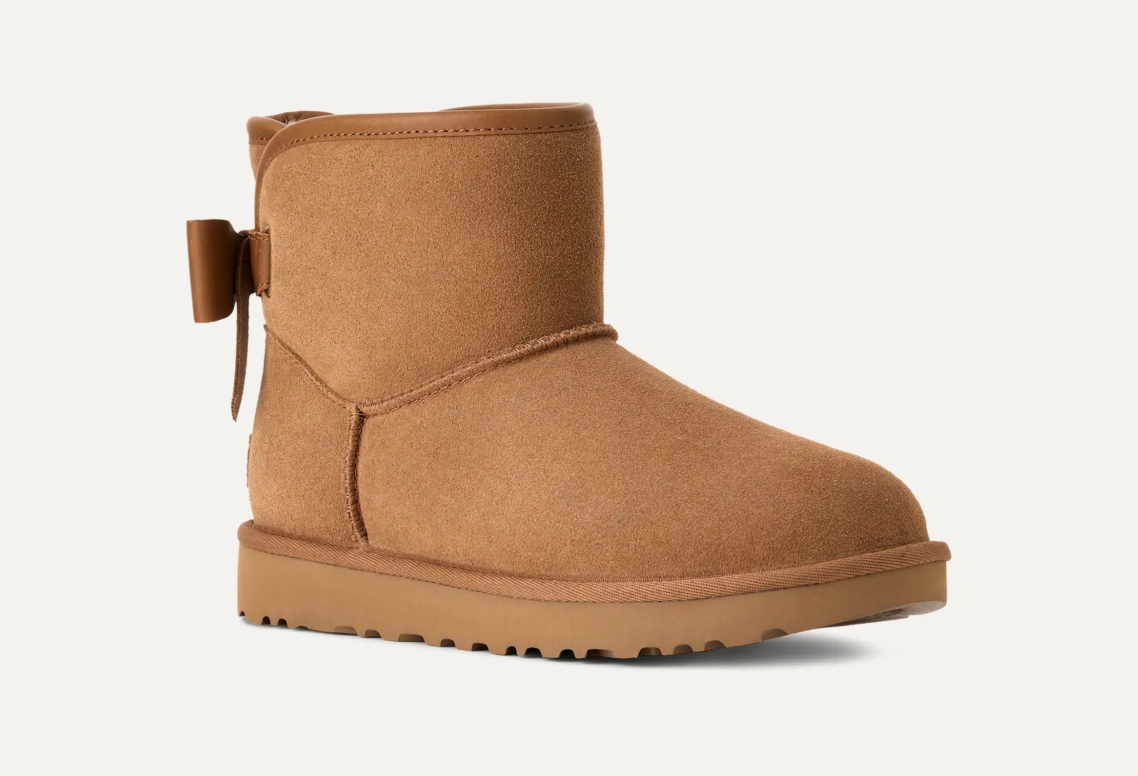 Ugg Ultra Mini Bailey Leather Bow Chestnut