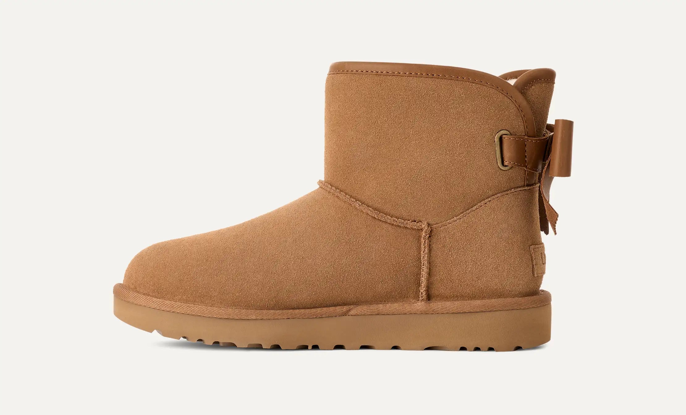 Ugg Ultra Mini Bailey Leather Bow Chestnut