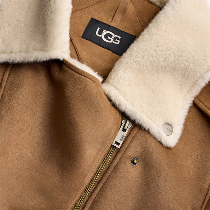 Ugg Finnian Luxefluff Moto Jacket Chestnut