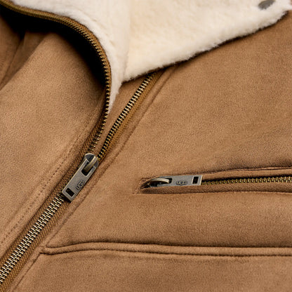 Ugg Finnian Luxefluff Moto Jacket Chestnut