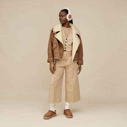 Ugg Finnian Luxefluff Moto Jacket Chestnut