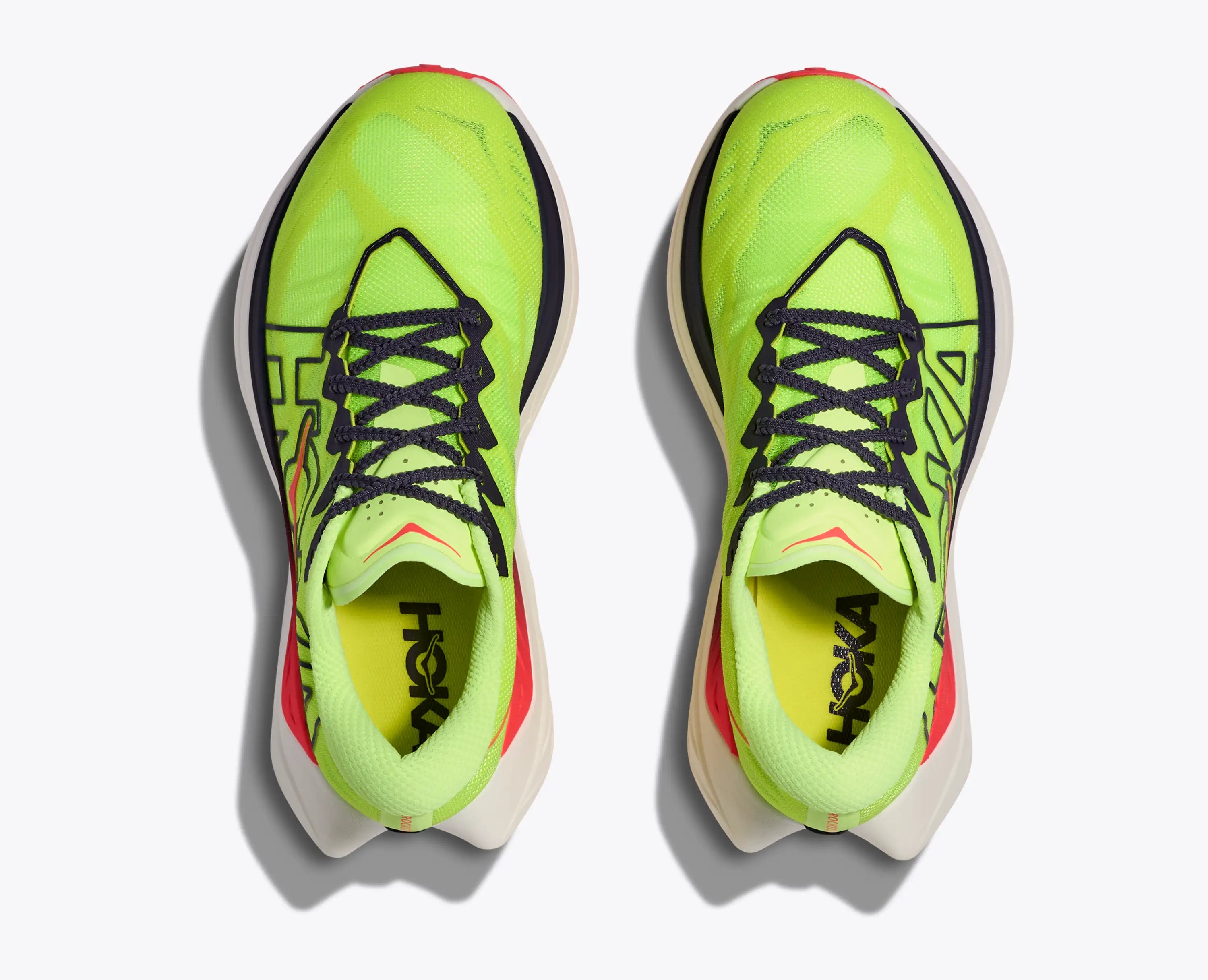 Hoka 'S Rocket X Trail Neon Yuzu Neon Flame