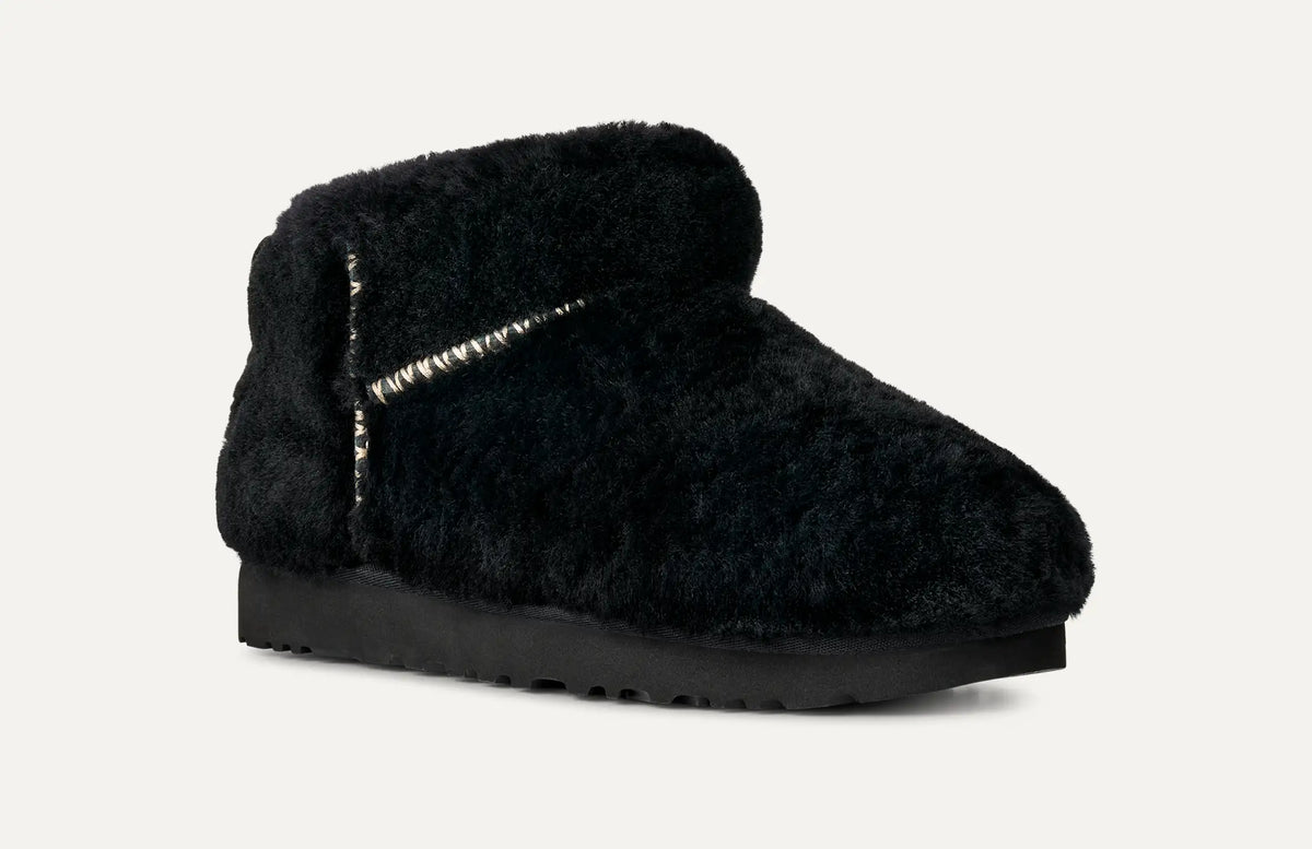Ugg Classic Ultra Mini Fluffed Black