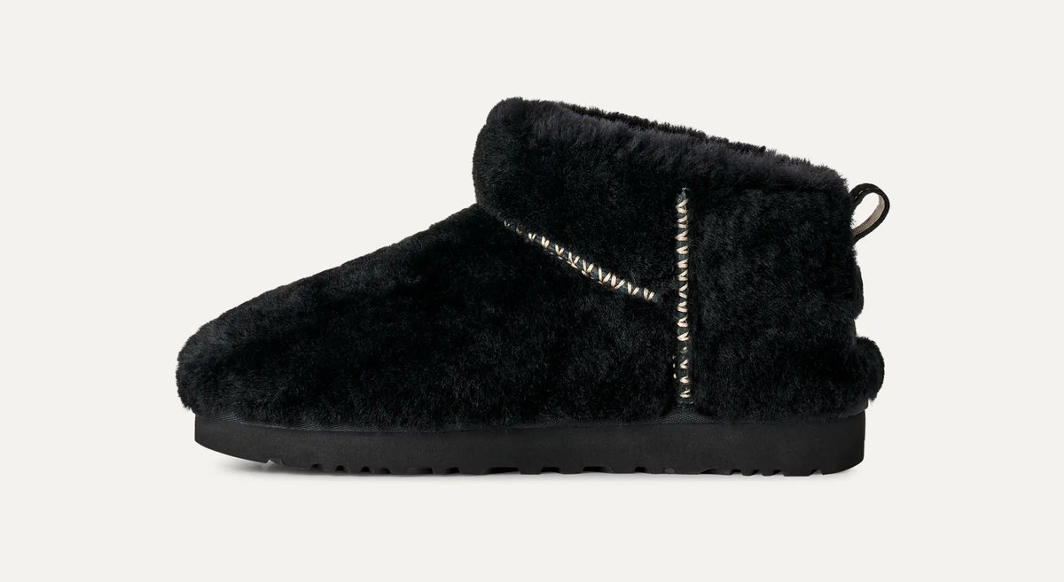 Ugg Classic Ultra Mini Fluffed Black