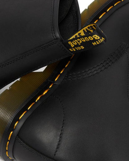 1460 Greasy Leather Lace Up Boots - Black - Mens