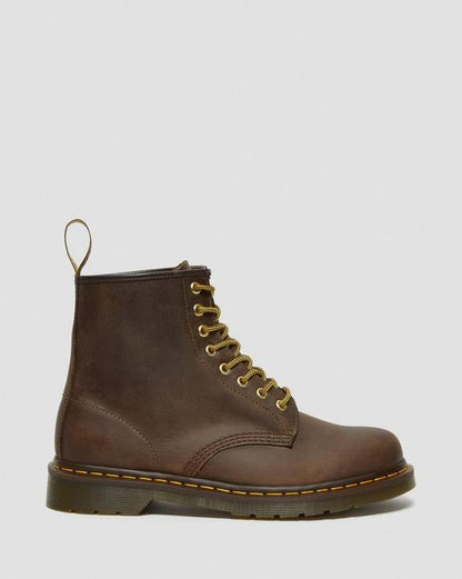 Dr. Martens 1460 Crazy Horse Leather Lace Up Boots Brown - Womens