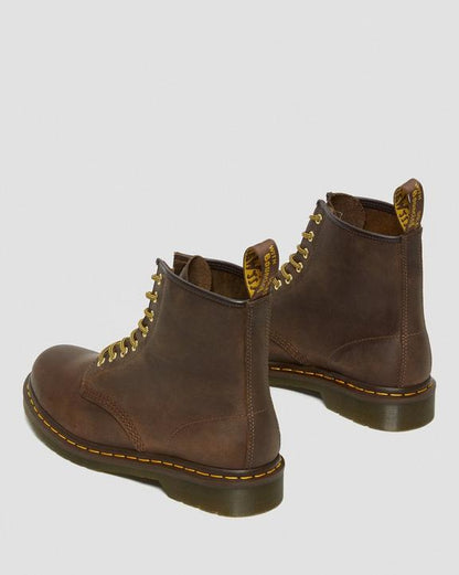 Dr. Martens 1460 Crazy Horse Leather Lace Up Boots Brown - Womens