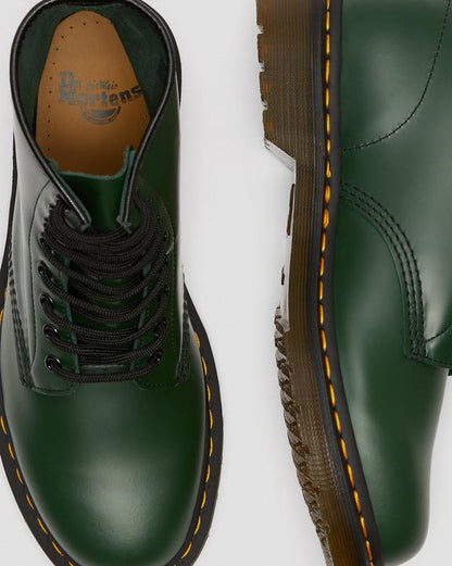Dr Martens Smooth Leather Lace Up Boots - Green