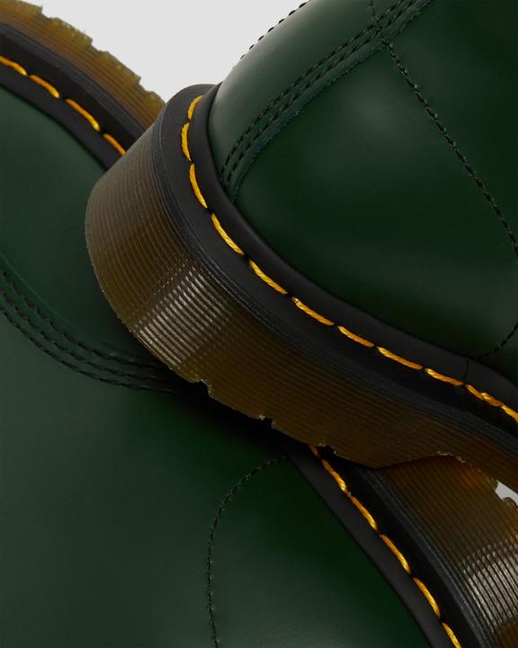 Dr Martens Smooth Leather Lace Up Boots - Green