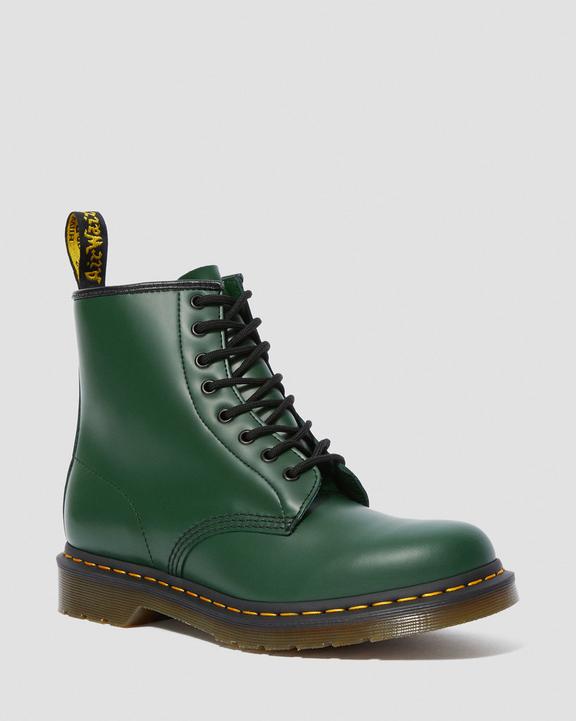 Dr Martens Smooth Leather Lace Up Boots - Green
