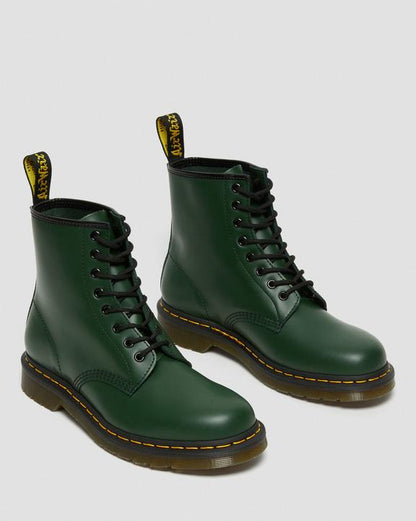 Dr Martens Smooth Leather Lace Up Boots - Green