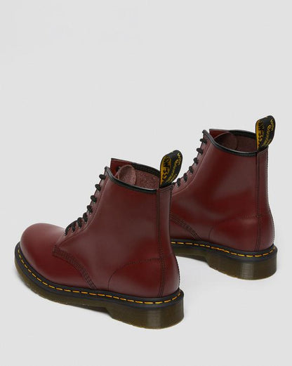 1460 Smooth Leather Lace Up Boots - Cherry Red - Mens