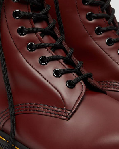 1460 Smooth Leather Lace Up Boots - Cherry Red - Mens