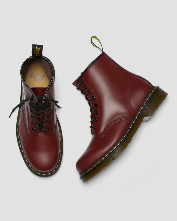 1460 Smooth Leather Lace Up Boots - Cherry Red - Mens