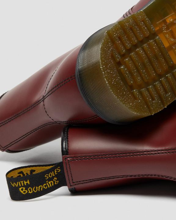 1460 Smooth Leather Lace Up Boots - Cherry Red - Mens