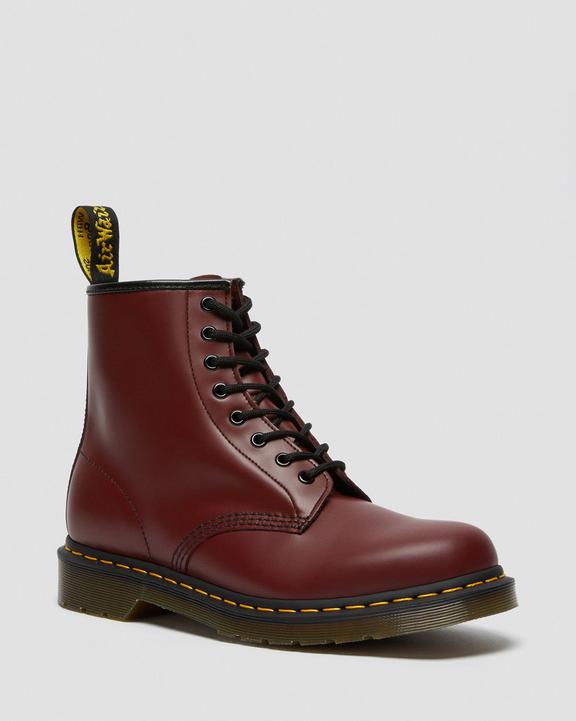 1460 Smooth Leather Lace Up Boots - Cherry Red - Mens