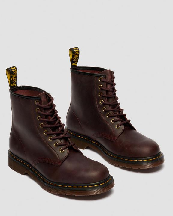 Dr Martens Crazy Horse Leather Boots - Cherry Red