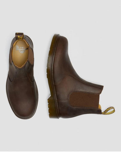 Dr. Martens 2976 Crazy Horse Leather Chelsea Boots Brown - Womens