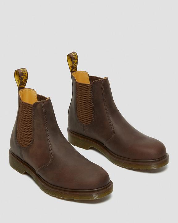 Dr. Martens 2976 Crazy Horse Leather Chelsea Boots Brown - Womens