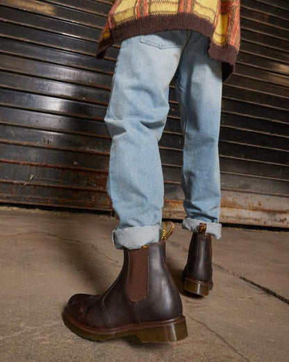 Dr. Martens 2976 Crazy Horse Leather Chelsea Boots Brown - Womens