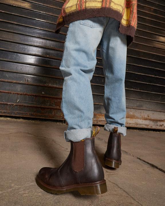 Dr. Martens 2976 Crazy Horse Leather Chelsea Boots Brown - Womens