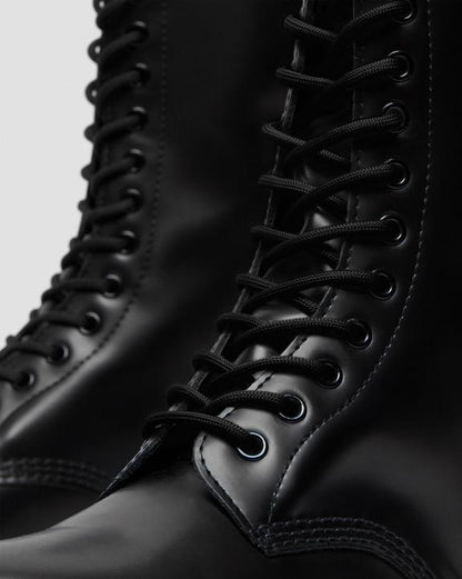 Smooth Leather Tall Boots - Black - Womens