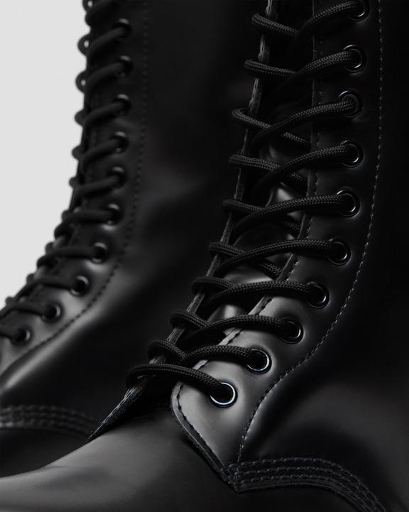 Smooth Leather Tall Boots - Black - Womens