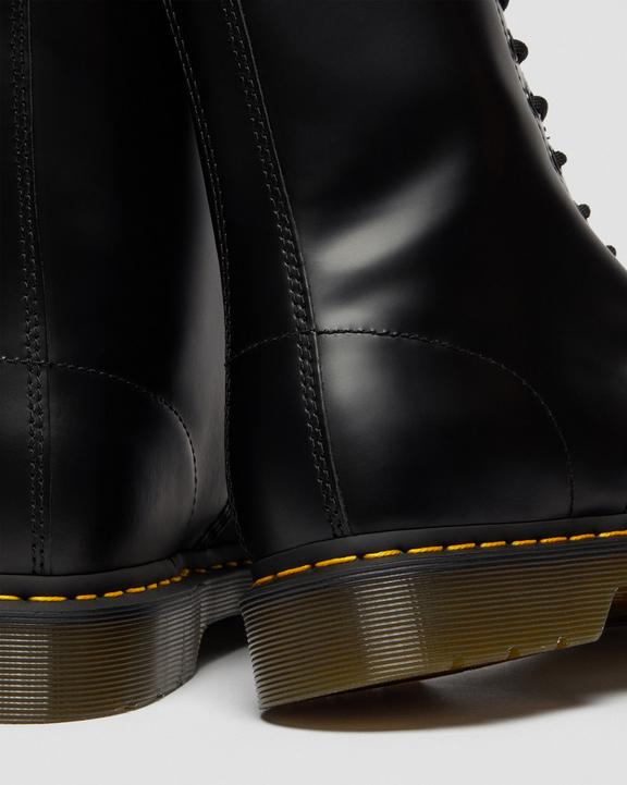 Dr. Martens 1490 Smooth Leather Mid Calf Boots Black - Womens