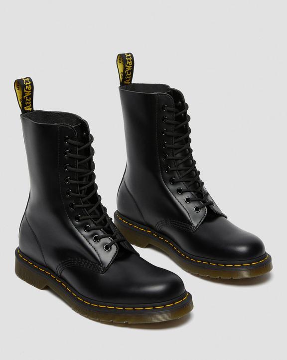 Dr. Martens 1490 Smooth Leather Mid Calf Boots Black - Womens