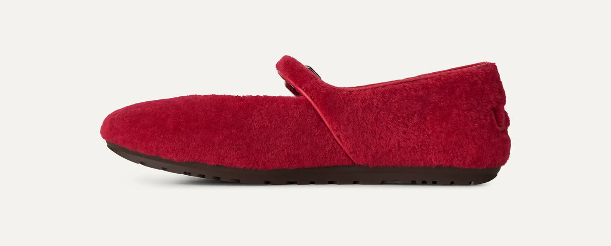 Ugg Quill Ballet Flat Red Ribbon