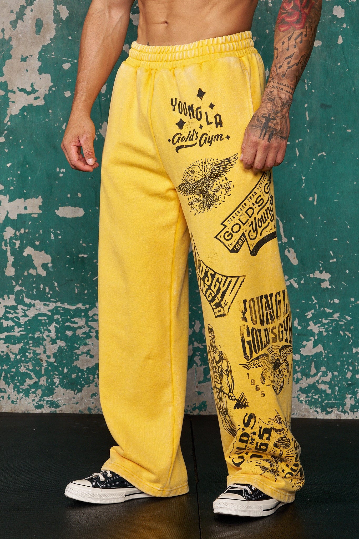 YoungLA 2142 - Golds Gym Evolution Sweats Yellow Wash