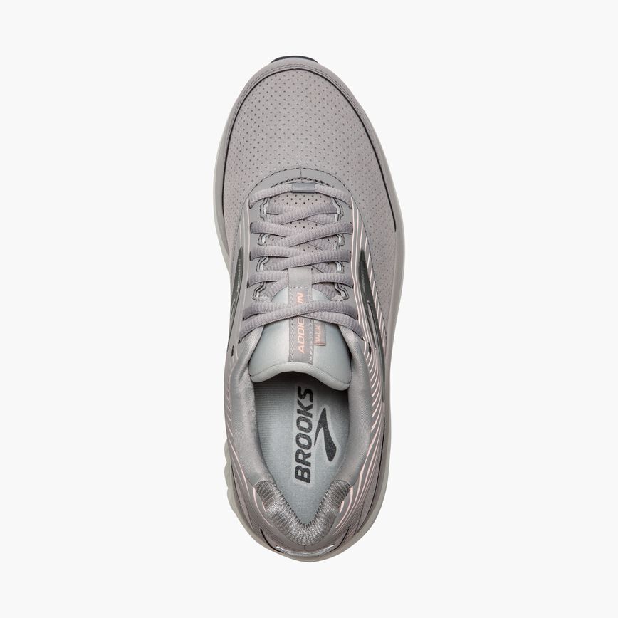 Brooks Addiction Walker Suede Alloy/Oyster/Peach (Women's)
