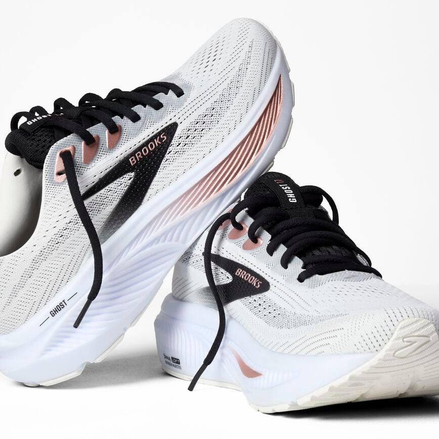 Brooks Ghost 17 White/Black/Rose Gold (Women's)