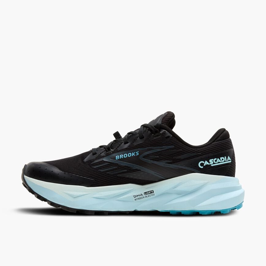 Brooks Cascadia 19 GTX Black/Ebony/Blue Flower (Women's)