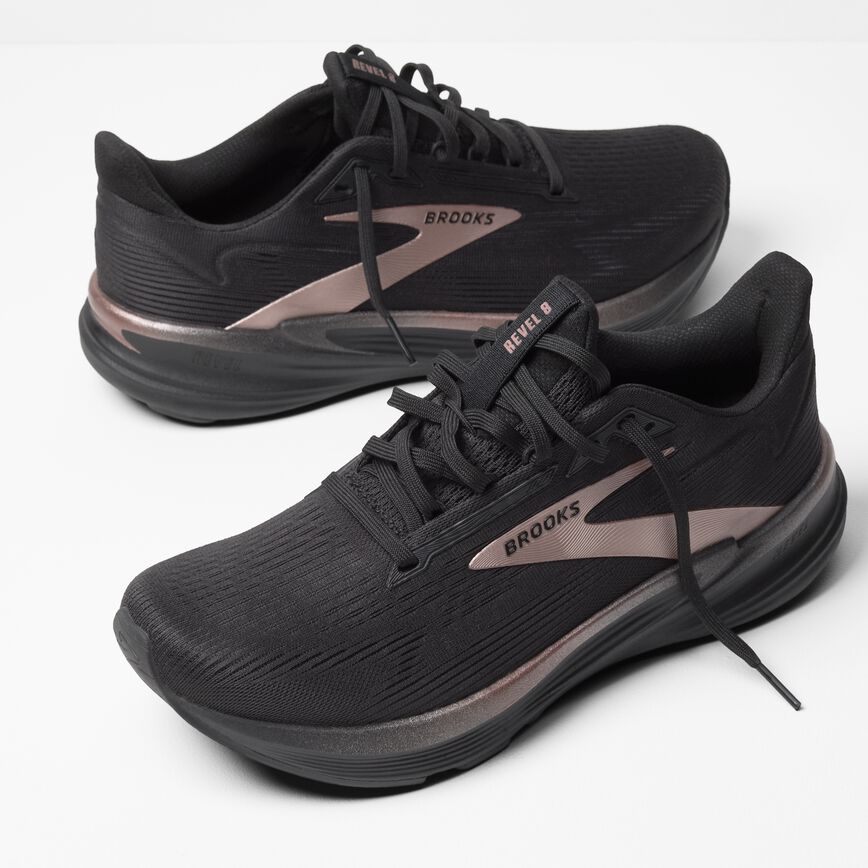 Brooks Revel 8 Black/Black/Rose Gold (Women's)