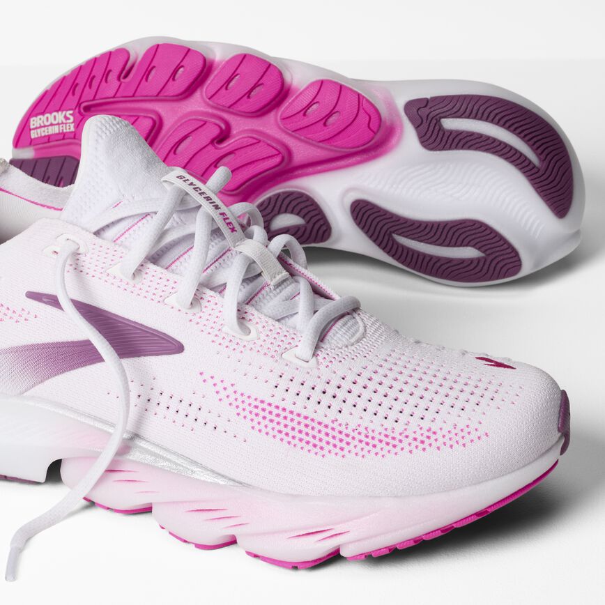 Brooks Glycerin Flex White/Cyber Pink/Argyle (Women's)