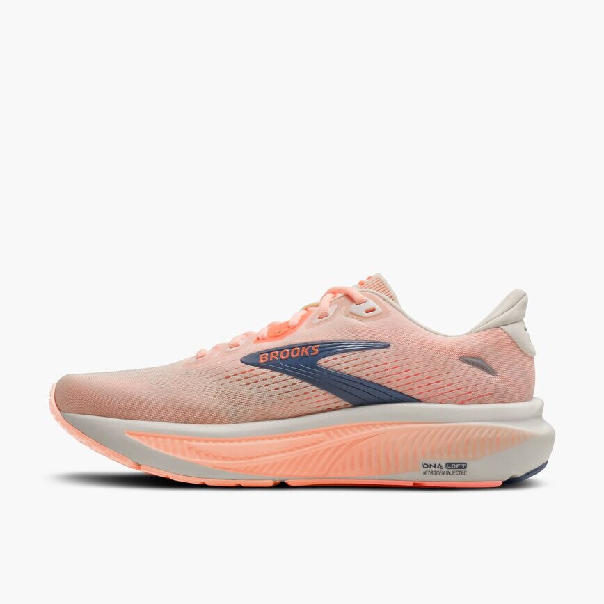 Brooks Ghost 18 Star White/Cyber Peach/Grey (Women's)