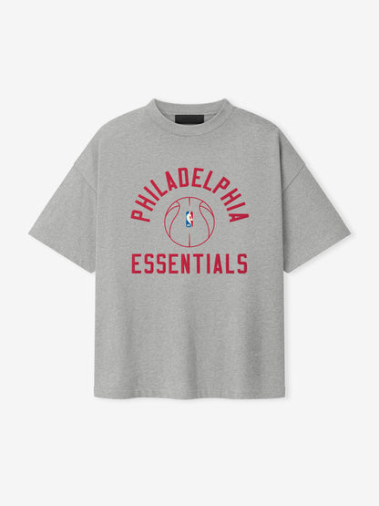 Essentials Sixers X Barkley Hendricks 90S Tee Concrete Heather
