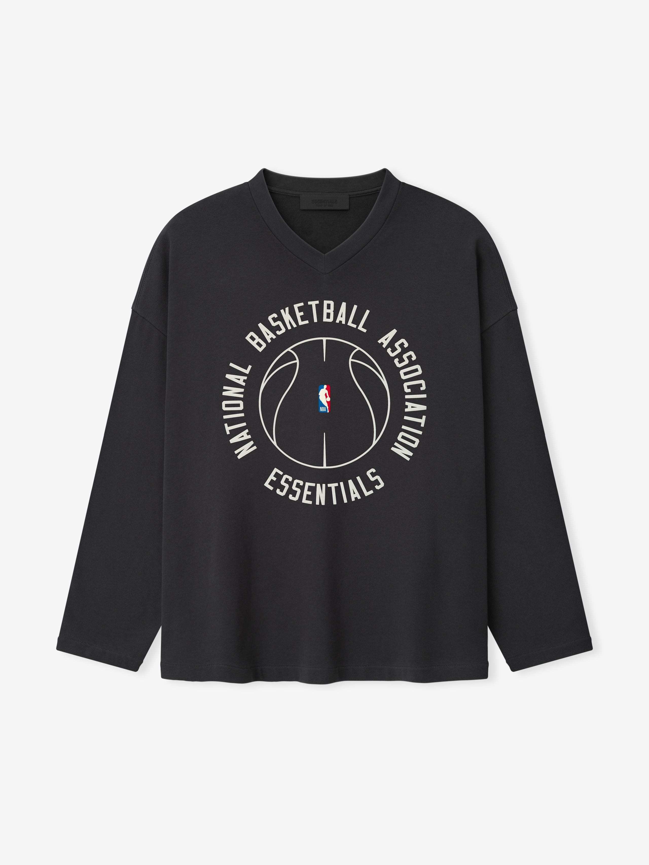 Essentials Nba X Barkley Hendricks Long Sleeve V-Neck Tee Faded Black