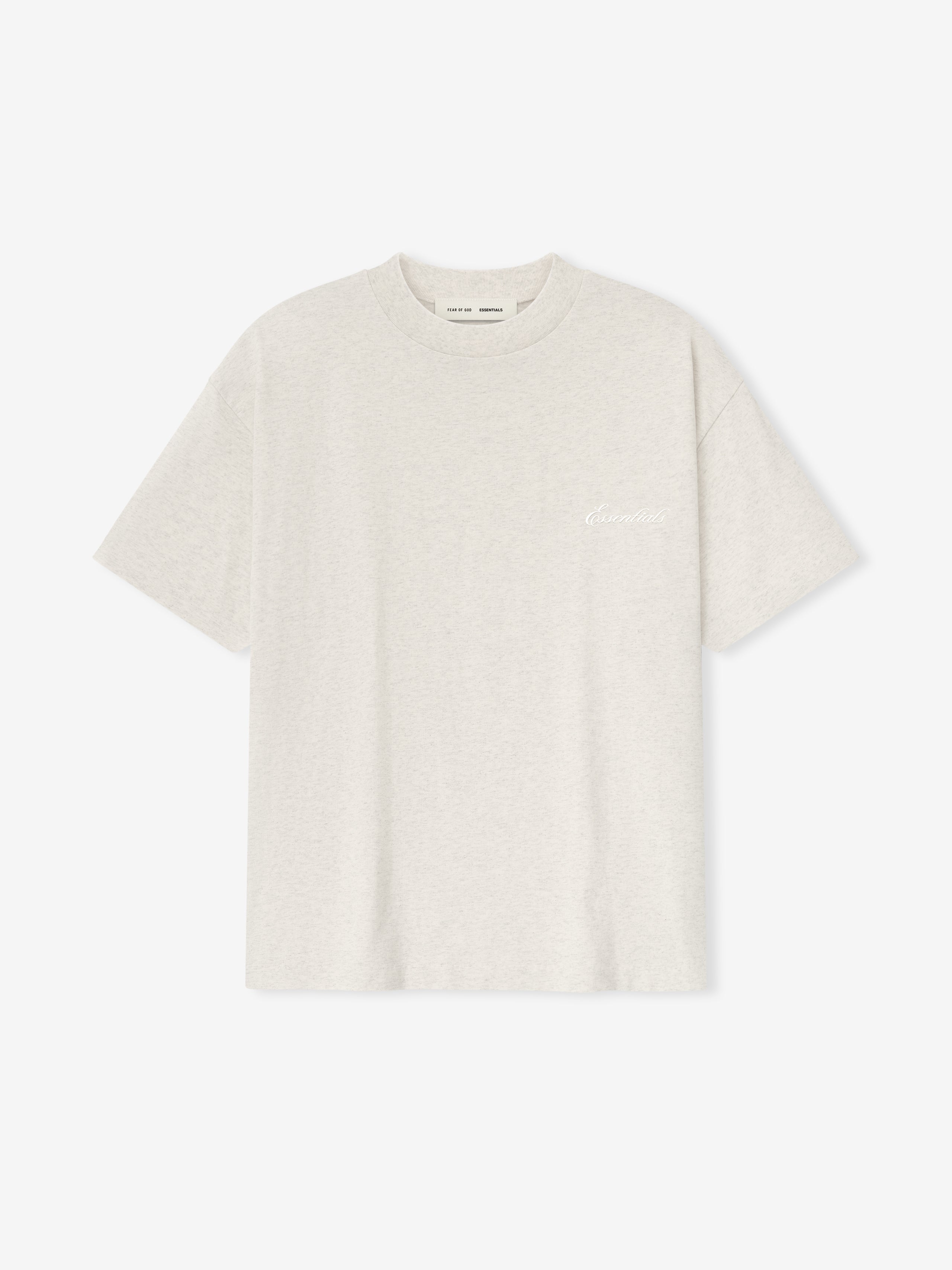 Essentials Embroidered Classic Short Sleeve Tee Oatmeal Heather