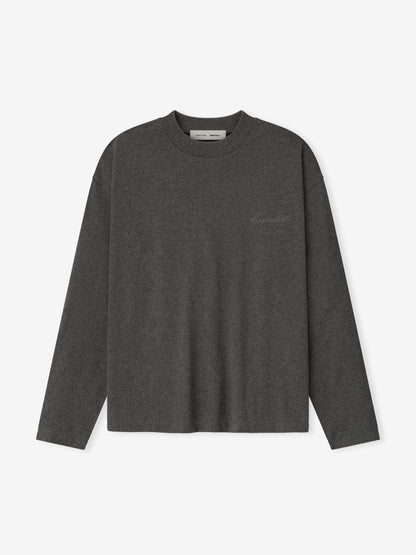 Essentials Embroidered Classic Fit Long Sleeve Charcoal Heather