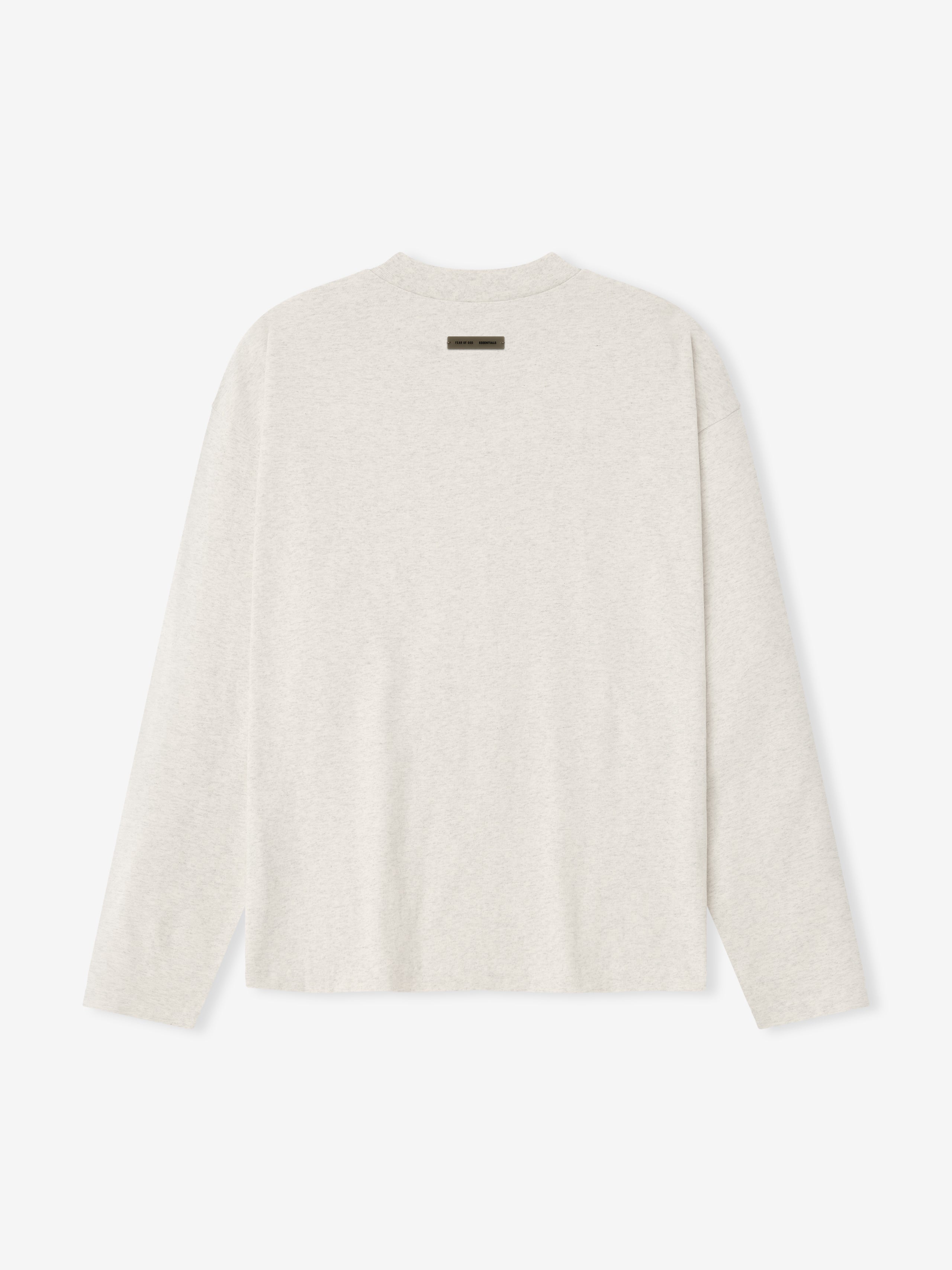Essentials Embroidered Classic Long Sleeve Tee Oatmeal Heather