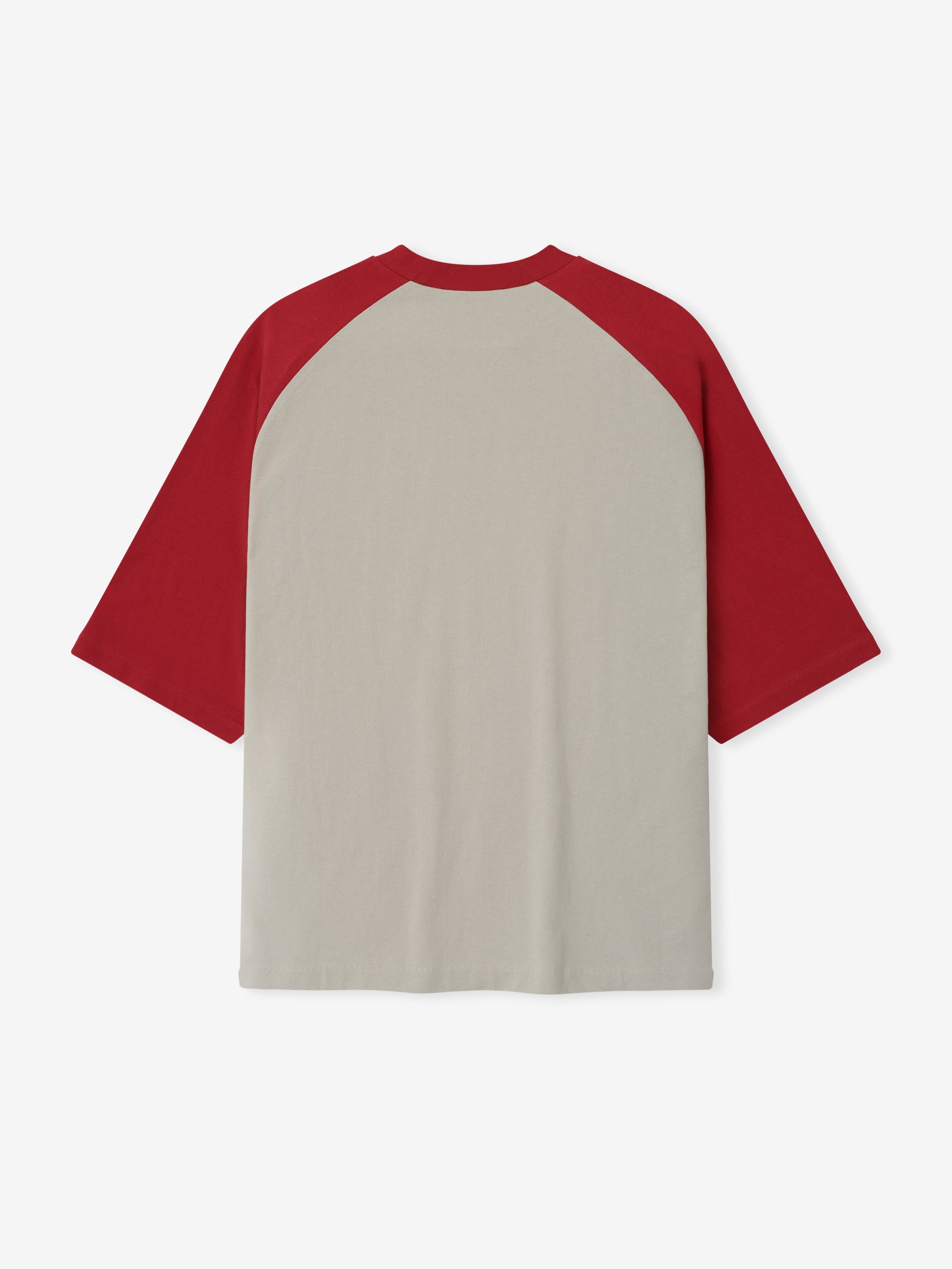 Essentials Baseball Tee Smoke Grey / Crimson