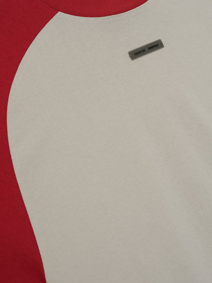 Essentials Baseball Tee Smoke Grey / Crimson