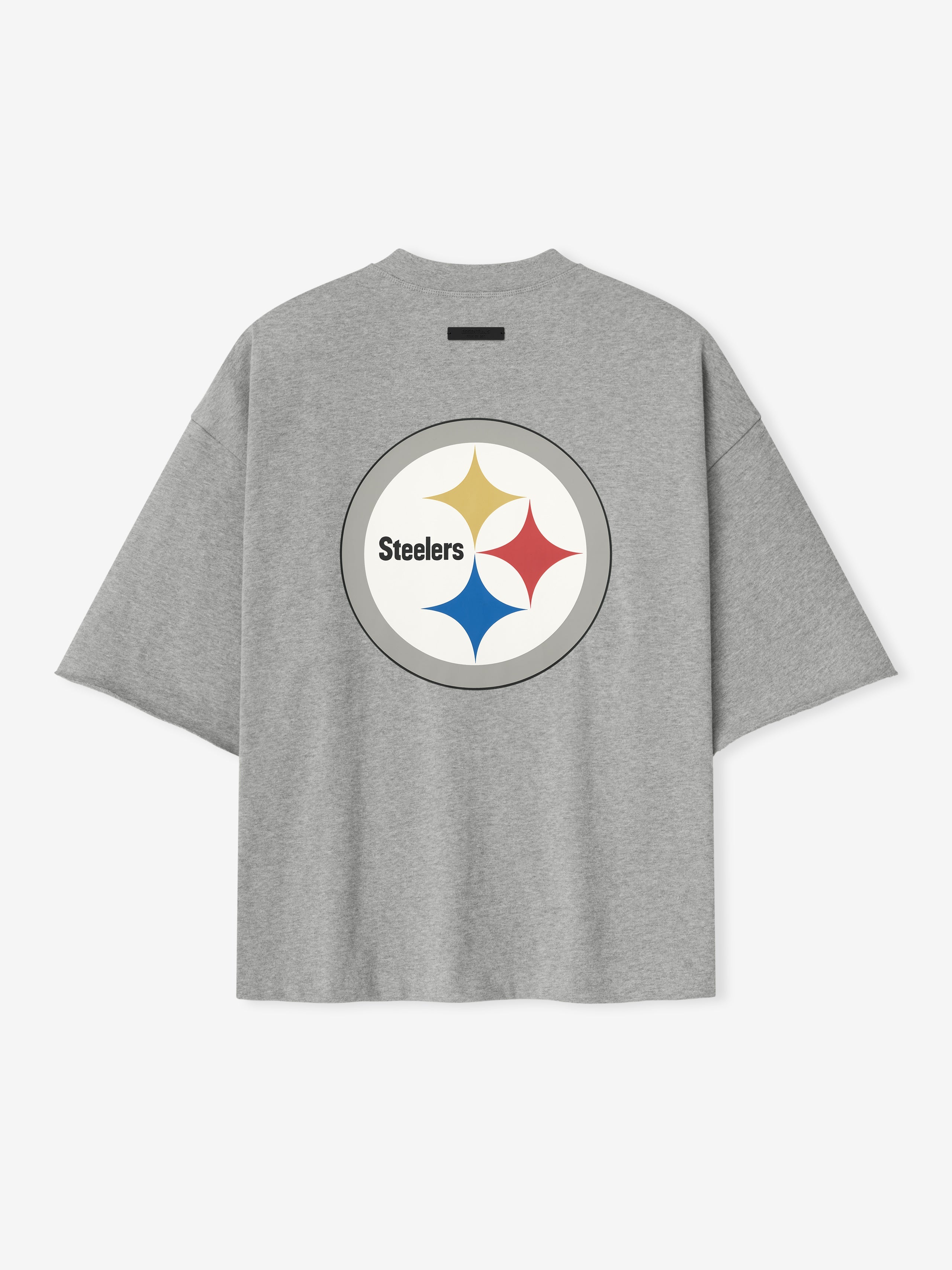 Essentials Steelers 90S 3/4 Sleeve Football Tee Concrete Heather