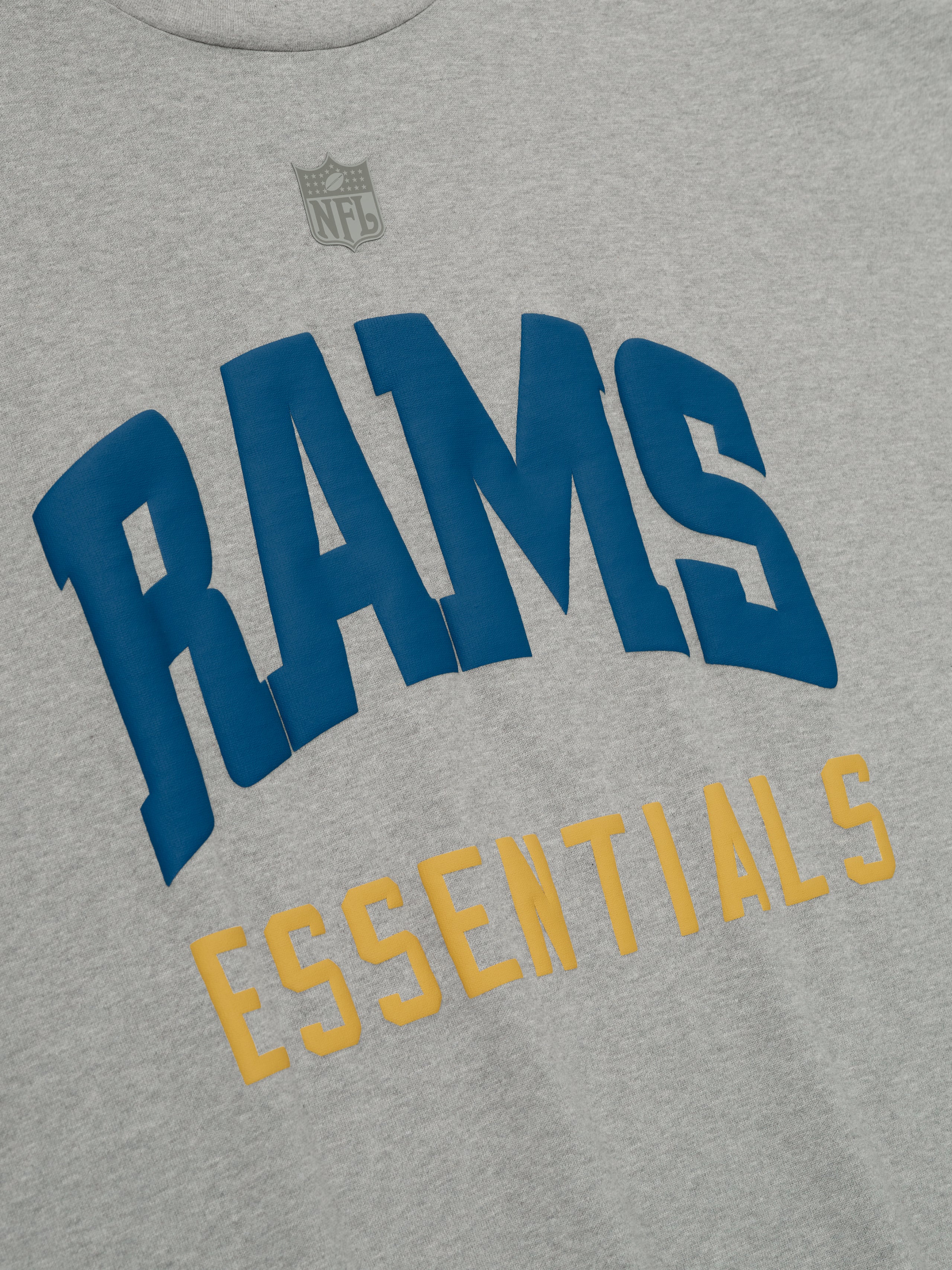Essentials Rams 90S 3/4 Sleeve Football Tee Concrete Heather